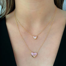 Load image into Gallery viewer, Dripping Scattered Gemstone Heart Necklace
