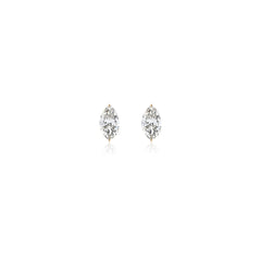 Marquise-cut prong-set lab-grown diamond stud earrings in 14K yellow gold, 3.5 carats total weight