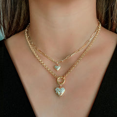 Large Dripping Scattered Heart Pendant
