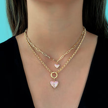 Load image into Gallery viewer, Large Dripping Scattered Gemstone Heart Pendant
