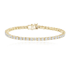 Classic diamond tennis bracelet 4cts in 14k gold, ideal for luxury fine jewelry lovers.