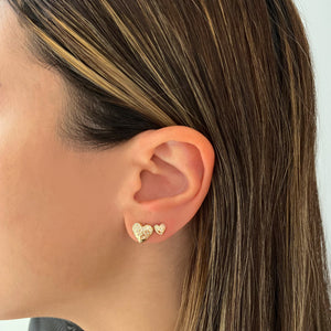 Stunning Petite Dripping Scattered Heart Studs