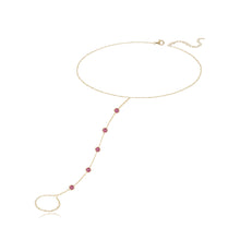 Load image into Gallery viewer, Five Round Bezel Gemstones Hand Chain
