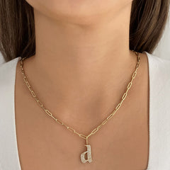 Large Pave Gothic Initial Charm