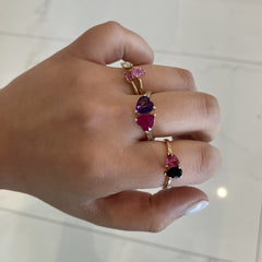Medium Two-Gemstones Ring