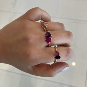 Medium Two-Gemstones Ring