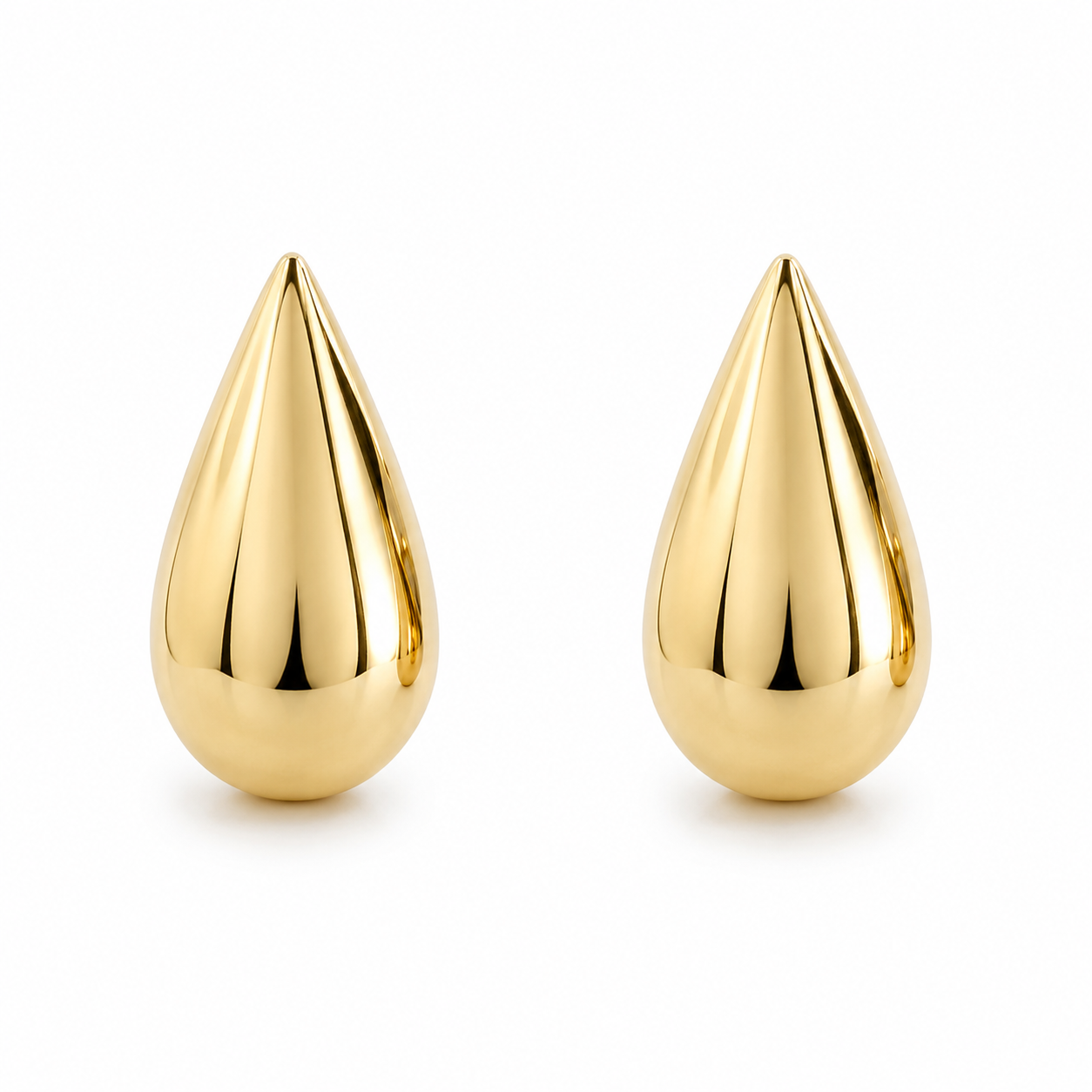 Large Golden Pear Earrings