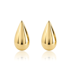Large Golden Pear Earrings