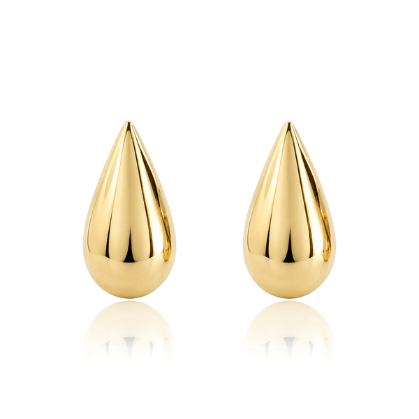 Large Golden Pear Earrings