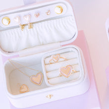 Load image into Gallery viewer, Small Fluted Outline Gold Heart Studs
