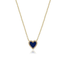 Load image into Gallery viewer, Small Pave Outline Stone Heart Necklace
