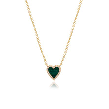 Load image into Gallery viewer, Small Pave Outline Stone Heart Necklace
