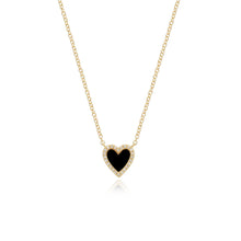 Load image into Gallery viewer, Small Pave Outline Stone Heart Necklace
