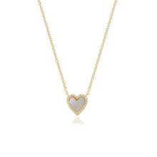 Load image into Gallery viewer, Small Pave Outline Stone Heart Necklace
