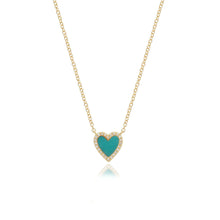 Load image into Gallery viewer, Small Pave Outline Stone Heart Necklace
