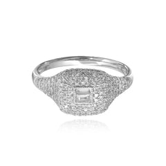 Diamond Baguette Signet Ring