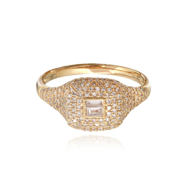 Diamond Baguette Signet Ring