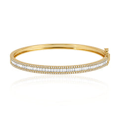 Baguette and Diamond Bangle
