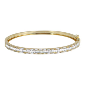 Baguette and Diamond Bangle