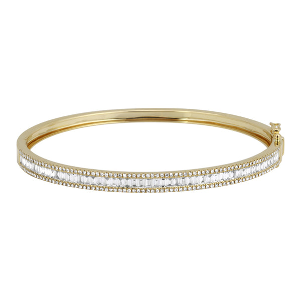 Baguette and Diamond Bangle