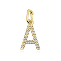 Double Row Pave Diamond Initial