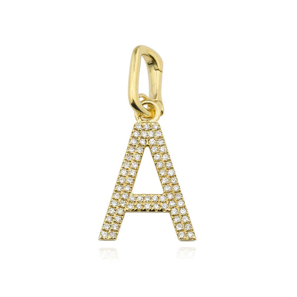 Double Row Pave Diamond Initial
