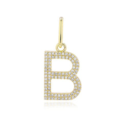 Double Row Pave Diamond Initial