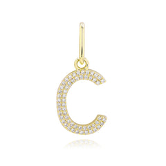 Double Row Pave Diamond Initial