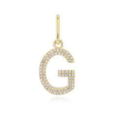 Double Row Pave Diamond Initial