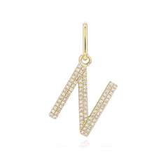 Double Row Pave Diamond Initial