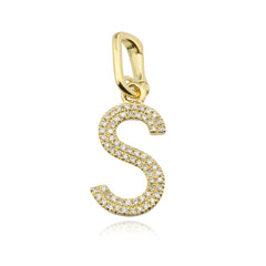 Double Row Pave Diamond Initial