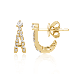 Diamond Lobe Stud Earrings