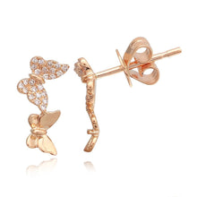 Load image into Gallery viewer, Double Butterflies Climber Earrings
