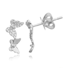 Load image into Gallery viewer, Double Butterflies Climber Earrings

