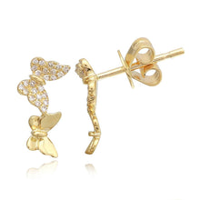 Load image into Gallery viewer, Double Butterflies Climber Earrings
