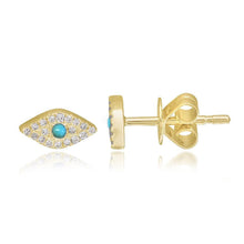 Load image into Gallery viewer, Small Pave Evil Eye Stud
