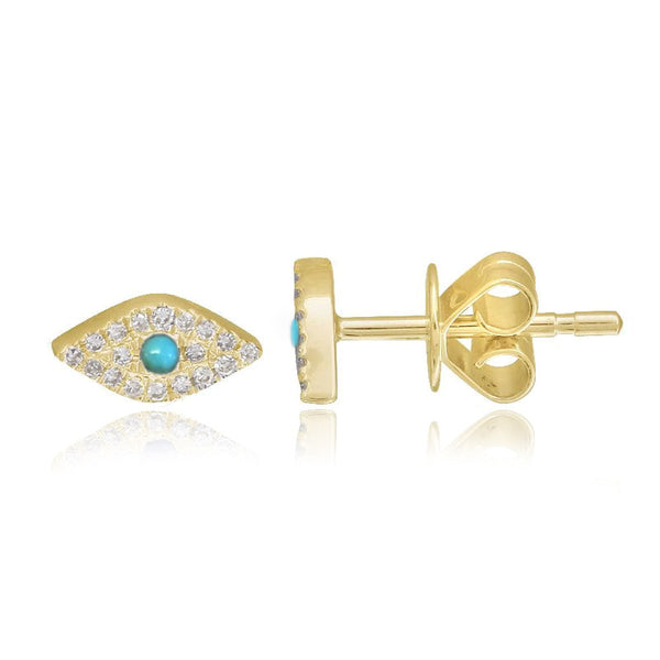 Small Pave Evil Eye Stud