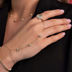 Dripping Scattered Hearts Hand Chain