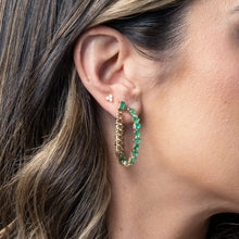 Load image into Gallery viewer, Multi Shape Gemstones Hoops
