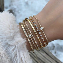 Load image into Gallery viewer, Thin Segment Diamond Bangle

