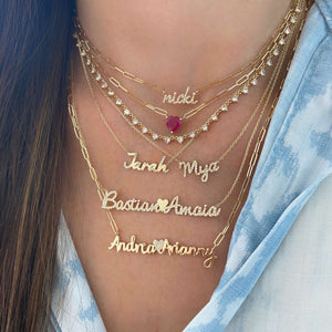 Scattered Diamonds Name Necklace