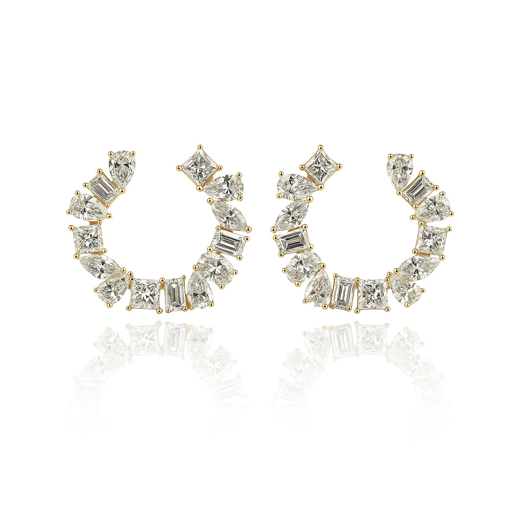 Multi Shape Lab Diamond Hoop Earrings