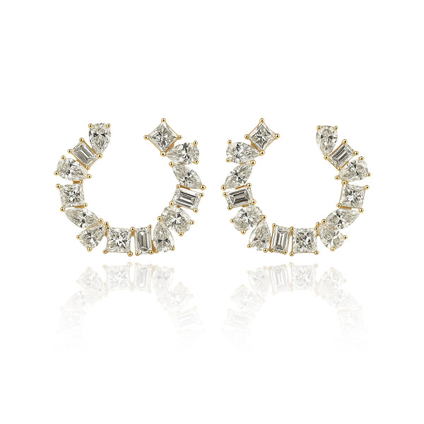 Multi Shape Lab Diamond Hoop Earrings
