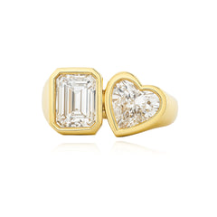 Jumbo Bezel Two Lab Diamonds Ring