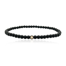 Load image into Gallery viewer, Small Onyx Bead and Single Diamond Men Bracelet
