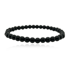 Large Onyx Bead Men Bracelet