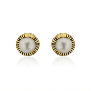 Baby Fluted Pearl Earrings