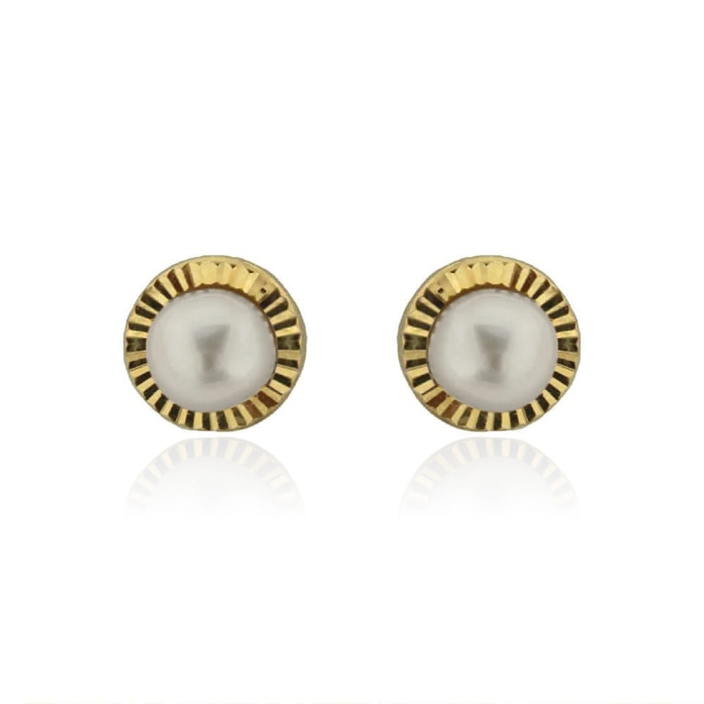 Baby Fluted Pearl Earrings