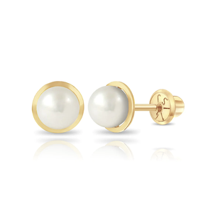 Baby Gold Pearl Earring