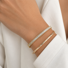 Baguette and Diamond Bangle